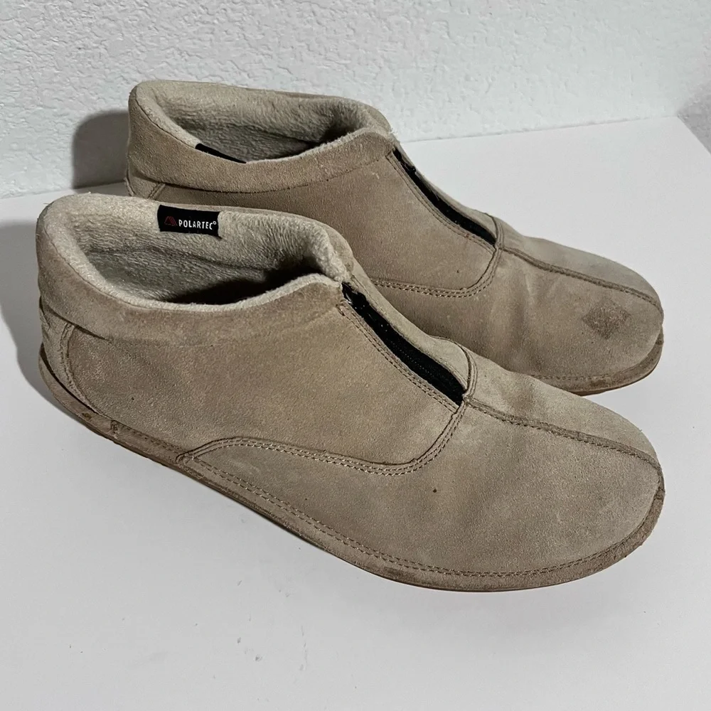 Rockport Beige Tan Suede Leather Front Zip Chukka Boots 10.5